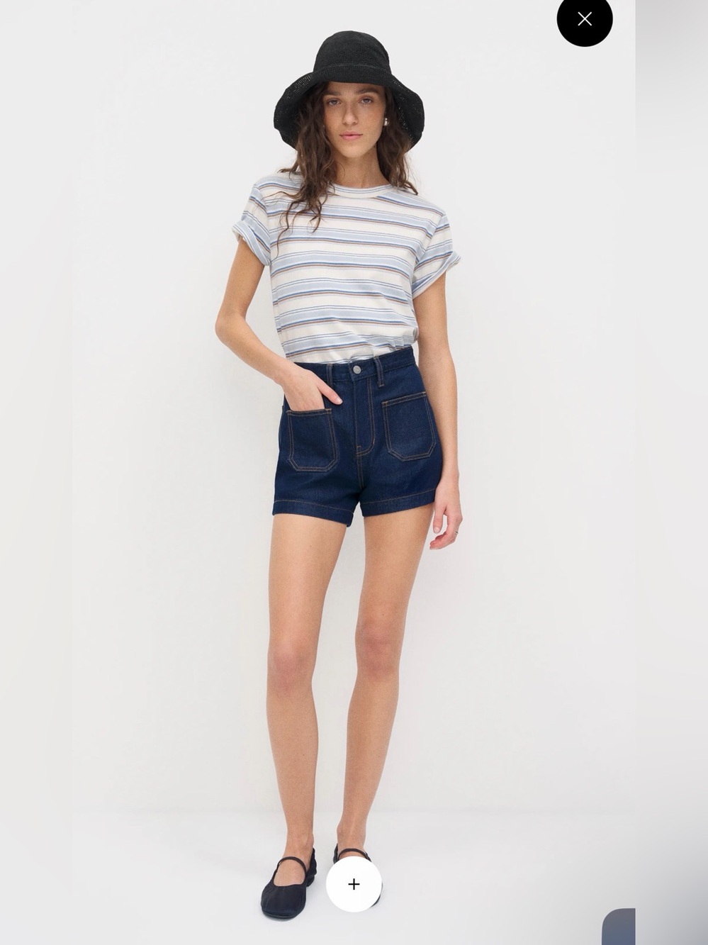 Reformation Alyssa Stretch High Rise 3.5” Jean Shorts Blue - Size 33